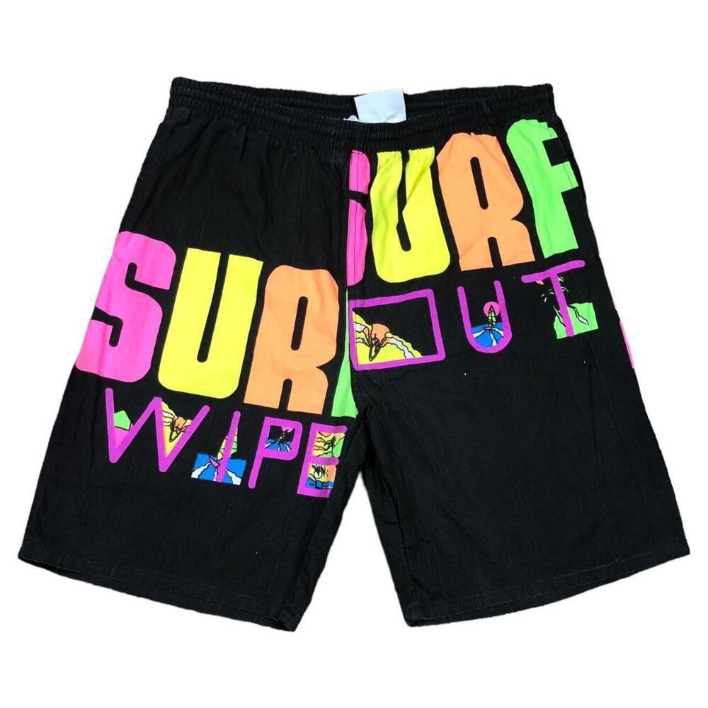 Vintage Pacific Scene Surf Wipe‎ Out Swimming Trunks Adult Size Large
